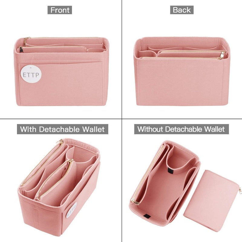 ETTP Purse Organizer, Felt Bag Organizer Insert For Speedy, Neverfull, Tote, Handbag, 8 Colors 5 Sizes (Medium, Brush Pink) - Image 3